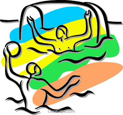 Water Polo Game Royalty Free Vector Clip Art Illustration - Water Polo (480x450)