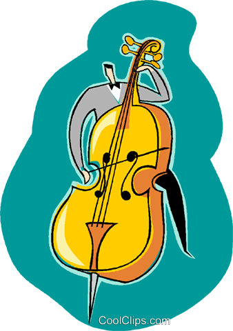 Cello, Man Playing Royalty Free Vector Clip Art Illustration - Illustration (338x480)