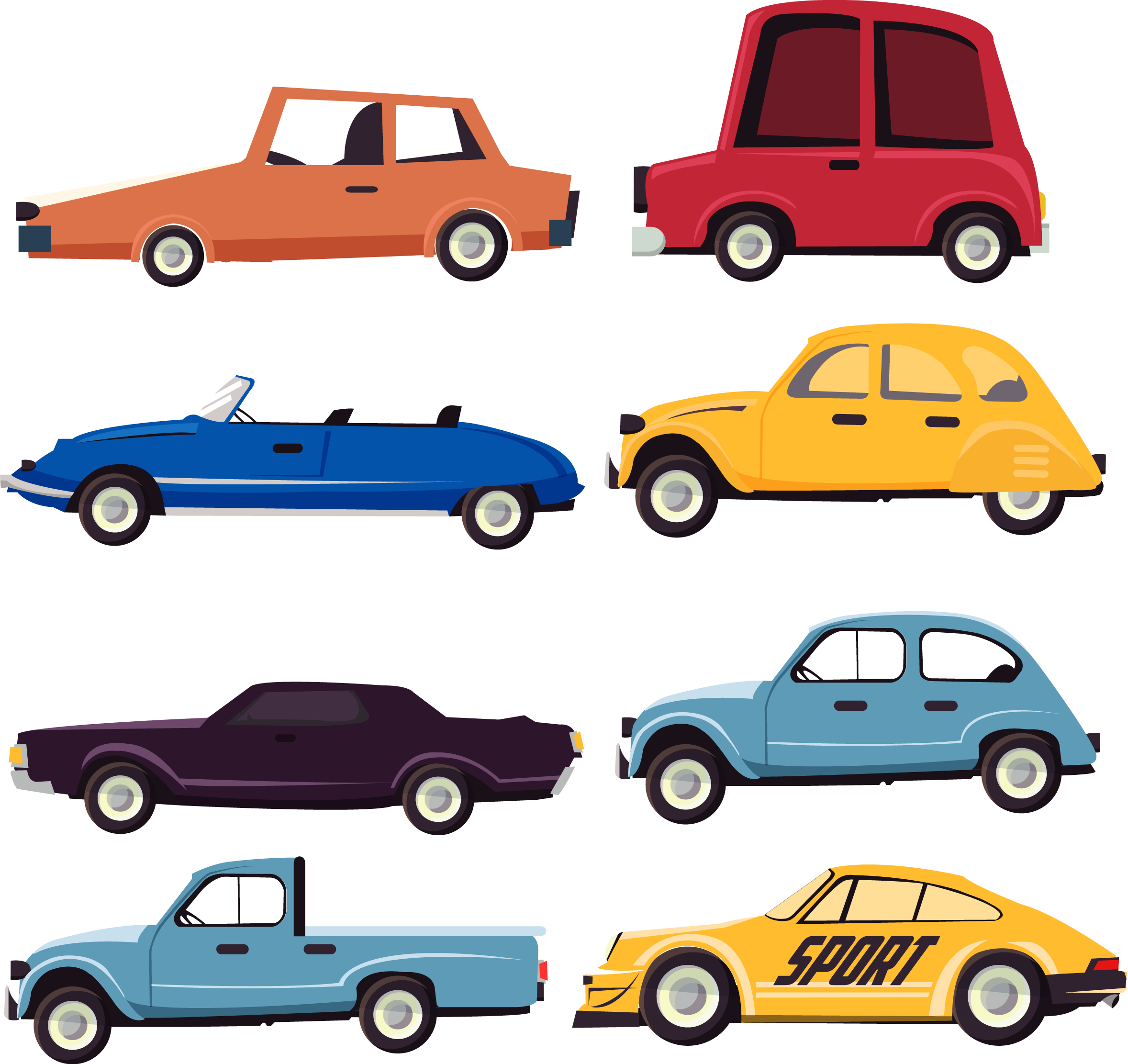 Car Flat Design Icon - Desenhos De Coleção De Carros (2357x2223)