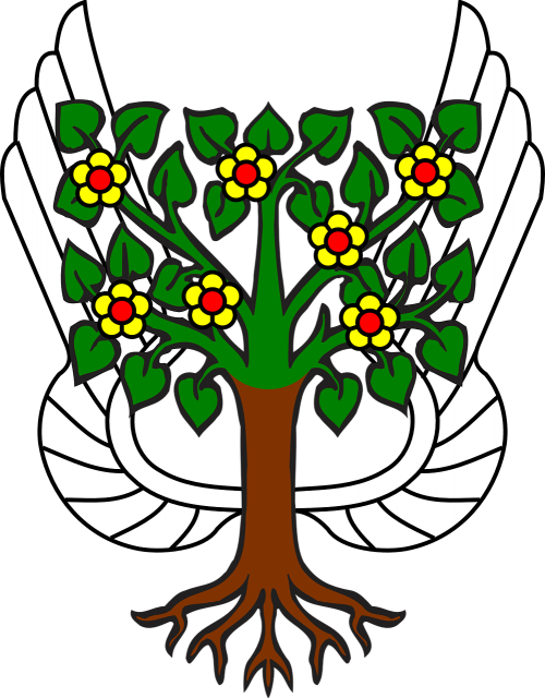 Tree,wings,roots,free Vector Graphics - Tree Heraldry (500x640)