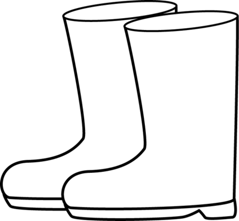 Boots Black And White Clipart Wellington Boot Clip - Clip Art Black And White Boots (475x440)