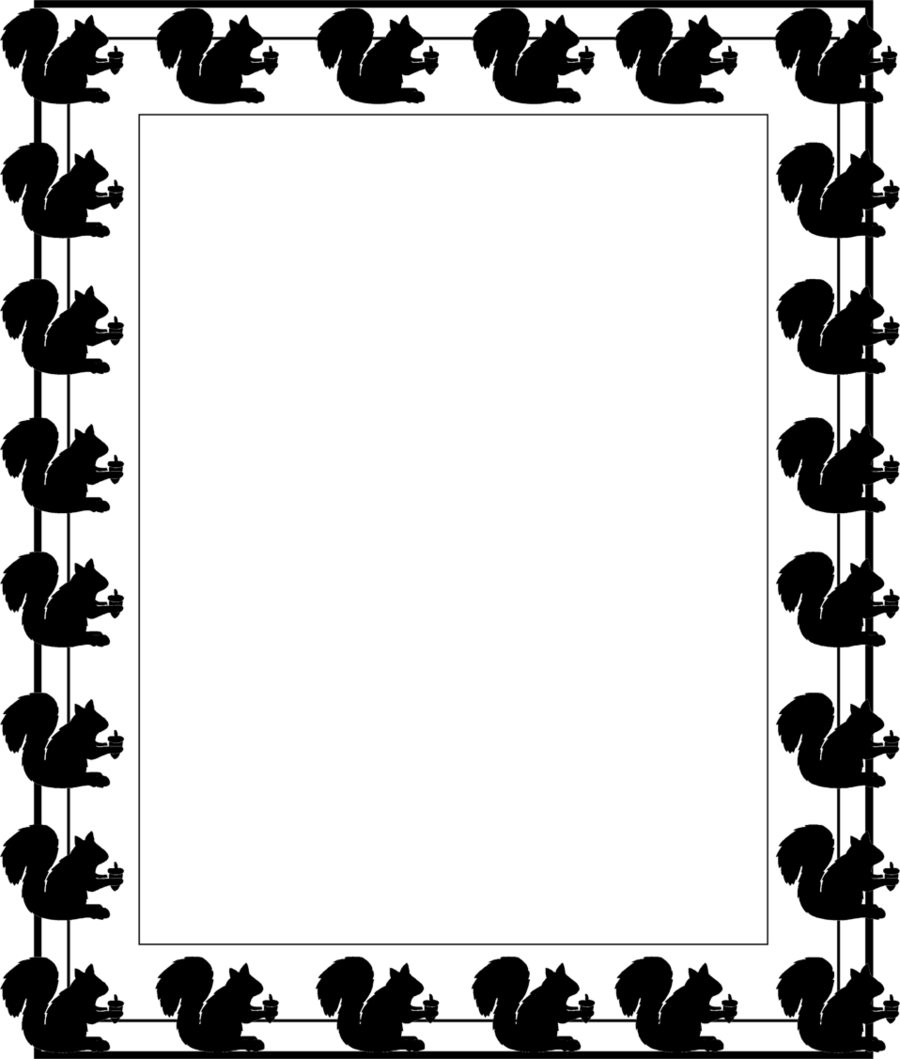 Download Squirrel Clip Art Border Clipart Squirrel - Clip Art Squirrel Borders (900x1059)