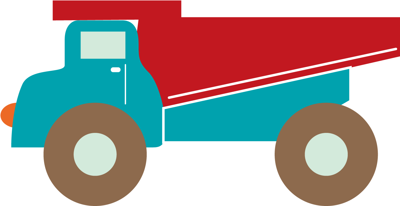 Vector Cartoon Dump Truck Flat Truck - Gambar Animasi Dump Truk (1501x1501)