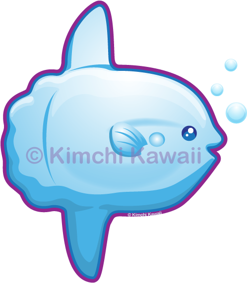 Sunfish Drawing Clipart Black And White Download - Sunfish Cute (600x600)