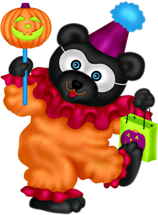 Cute Halloween Teddy Bear * Halloween Ii, Halloween - Creedy Bear Halloween Graphics (350x450)