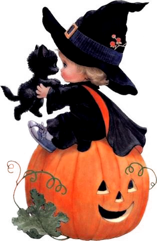 Tubes Et Fonds Halloween - Witches Halloween Painting (314x480)