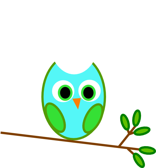 Blue Green Owl On A Branch Svg Clip Arts 600 X 568 - Blue Green Owl On A Branch Svg Clip Arts 600 X 568 (600x568)