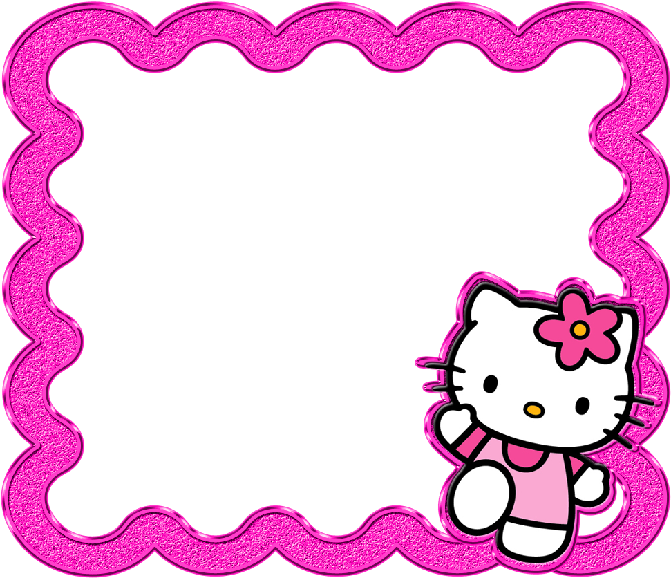 Hello Delicados Marcos De Todos En Png - Hello Kitty Blank Invitation (1000x900)