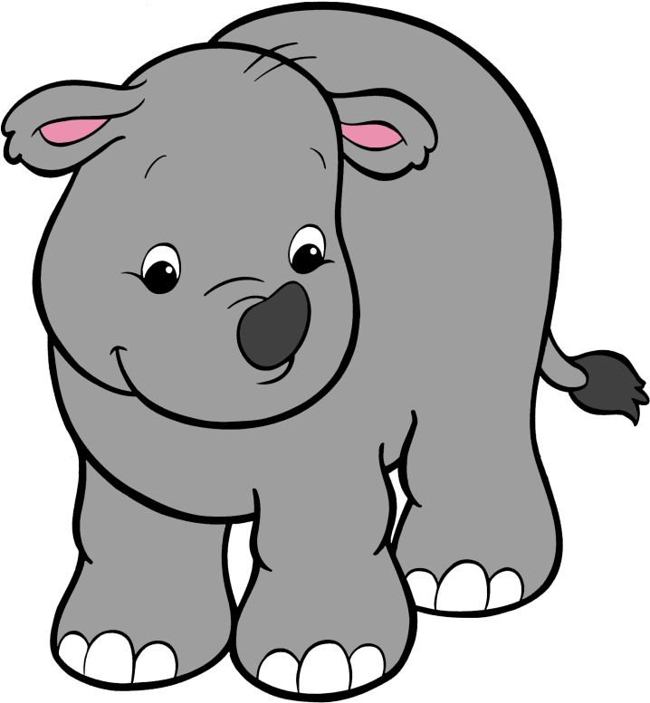 16a Clips, Rhinos, Zebras, Sheep, Clip Art, Rhinoceros, - Drawing (724x800)