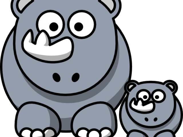 Rhino Clipart Baby Rhino - Cartoon Baby Rhino King Duvet (640x480)