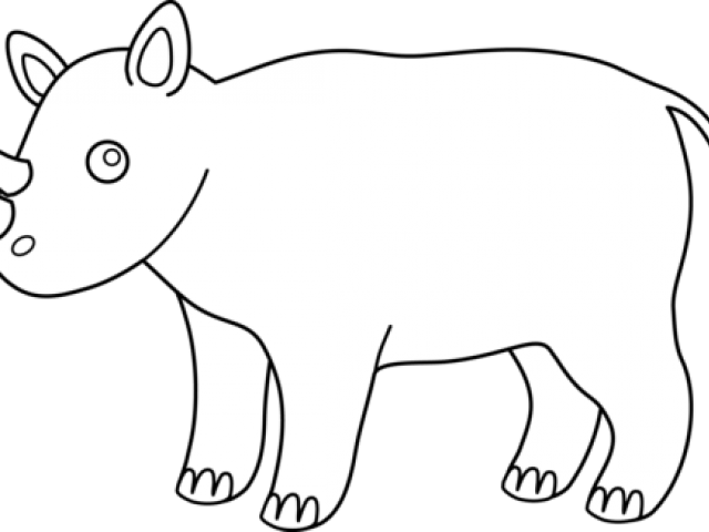 Rhino Clipart Black And White - Clip Art (640x480)