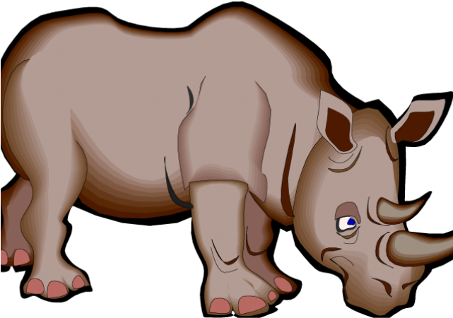 Rhino Clipart Indian Animal - Cartoon Pictures Of Rhinos (640x480)