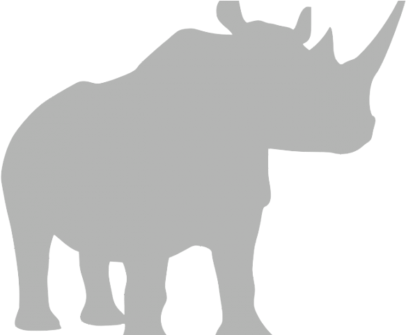 Grey Clipart Rhino - Rhino Silhouette (640x480)