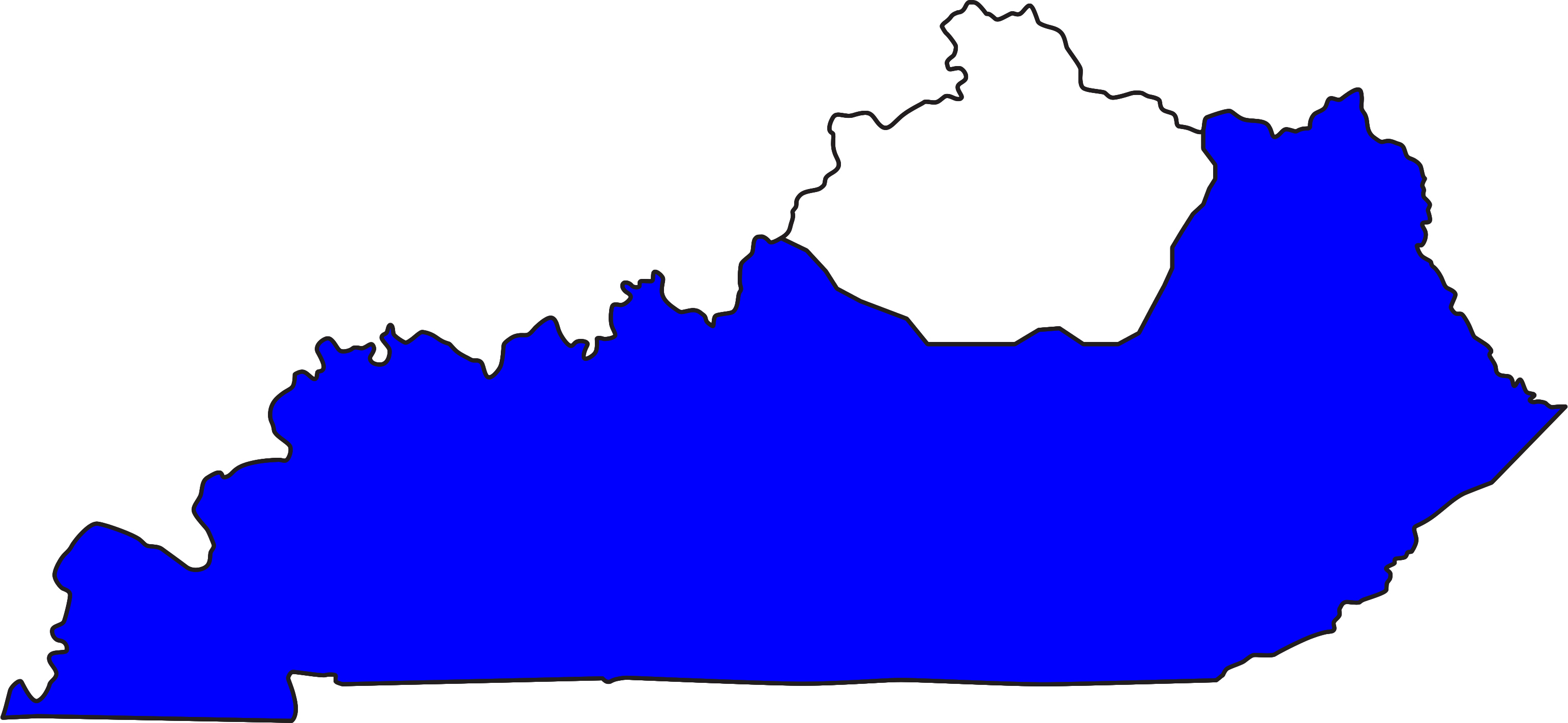 The Timber Rattlesnake Is Found In Every Region Of - Map Of Kentucky (3084x1423)