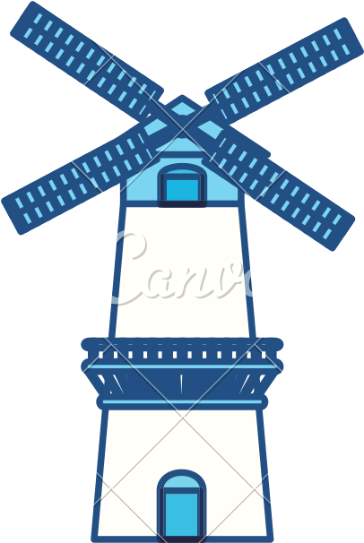Farm Windmill Symbol - Vector Graphics (800x800)
