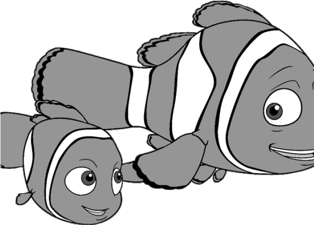 Clownfish Clipart Fishblack - Transparent Nemo And Marlin (640x480)