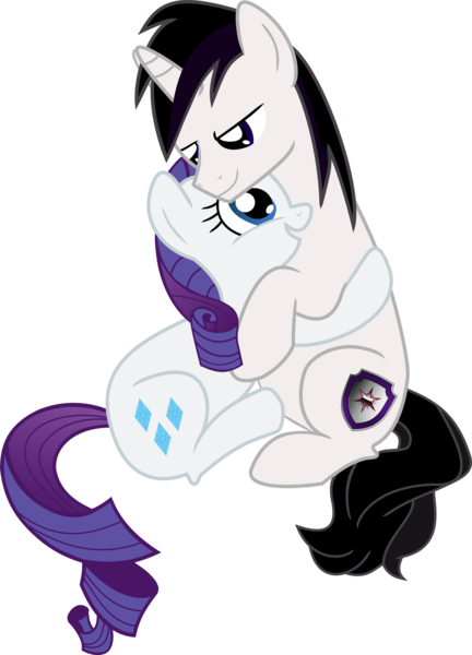 Barrfind, Canon X Oc, Cuddling, Female, Happiness, - Pony Friendship Is Magic Rarity (432x600)