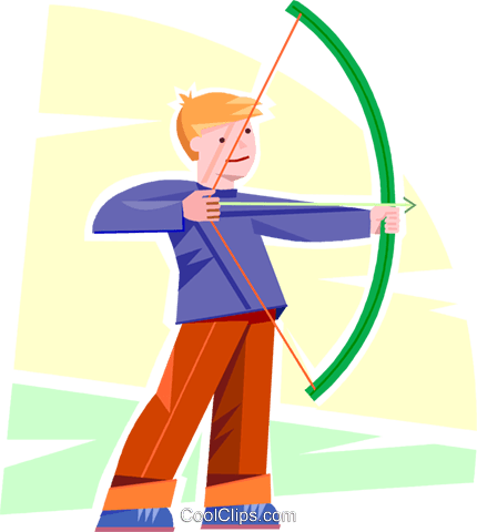 Young Archer Royalty Free Vector Clip Art Illustration - Clip Art (430x480)