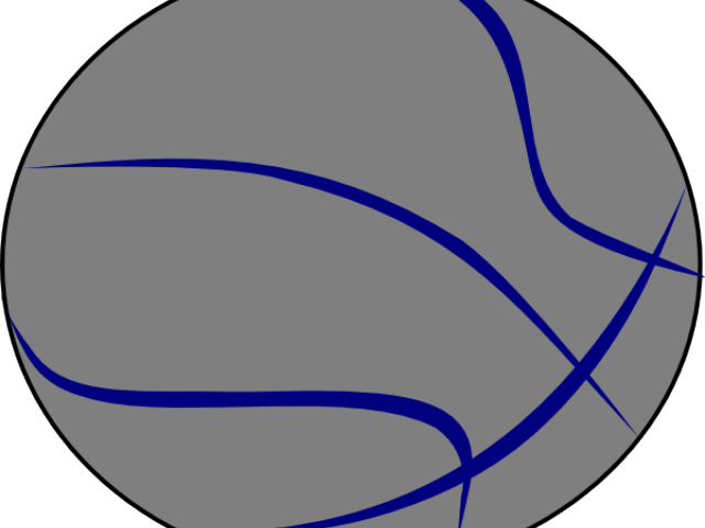Basketball Clipart Grey - Outline Of Basketball Clipart (640x480)