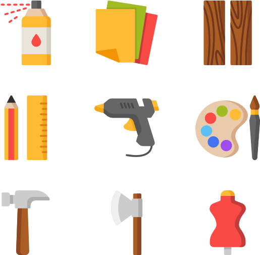 Icons Free Vector Crafts Drafts - Arts And Crafts Icon (600x564)