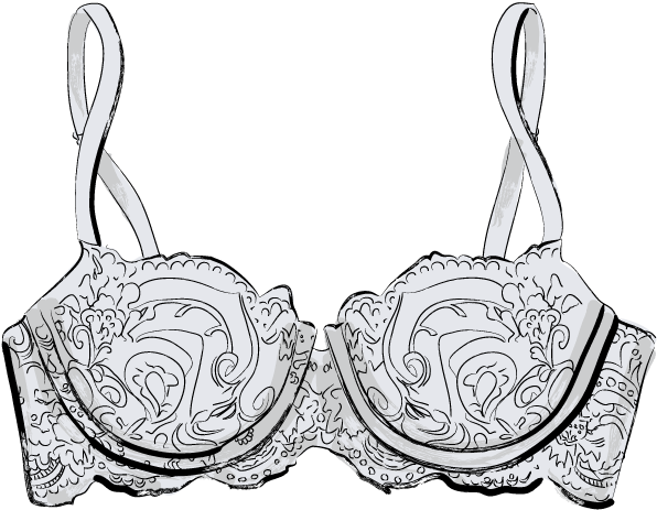 Balconette Bra - Bras Drawing (600x600)