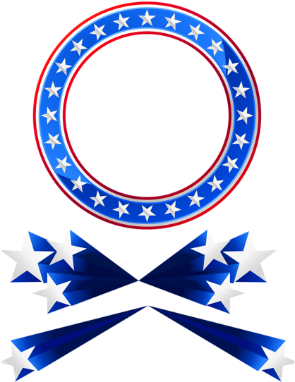 Png Stock American Oval Frame And Stars Decor Png - Circle Frame With Stars (493x600)