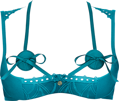 Padded Quarter-cup Bra With Neckholder Pasties - Pasties (382x325)