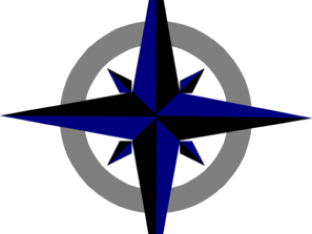 Compass Clipart Grey - Cardinal Direction (640x480)