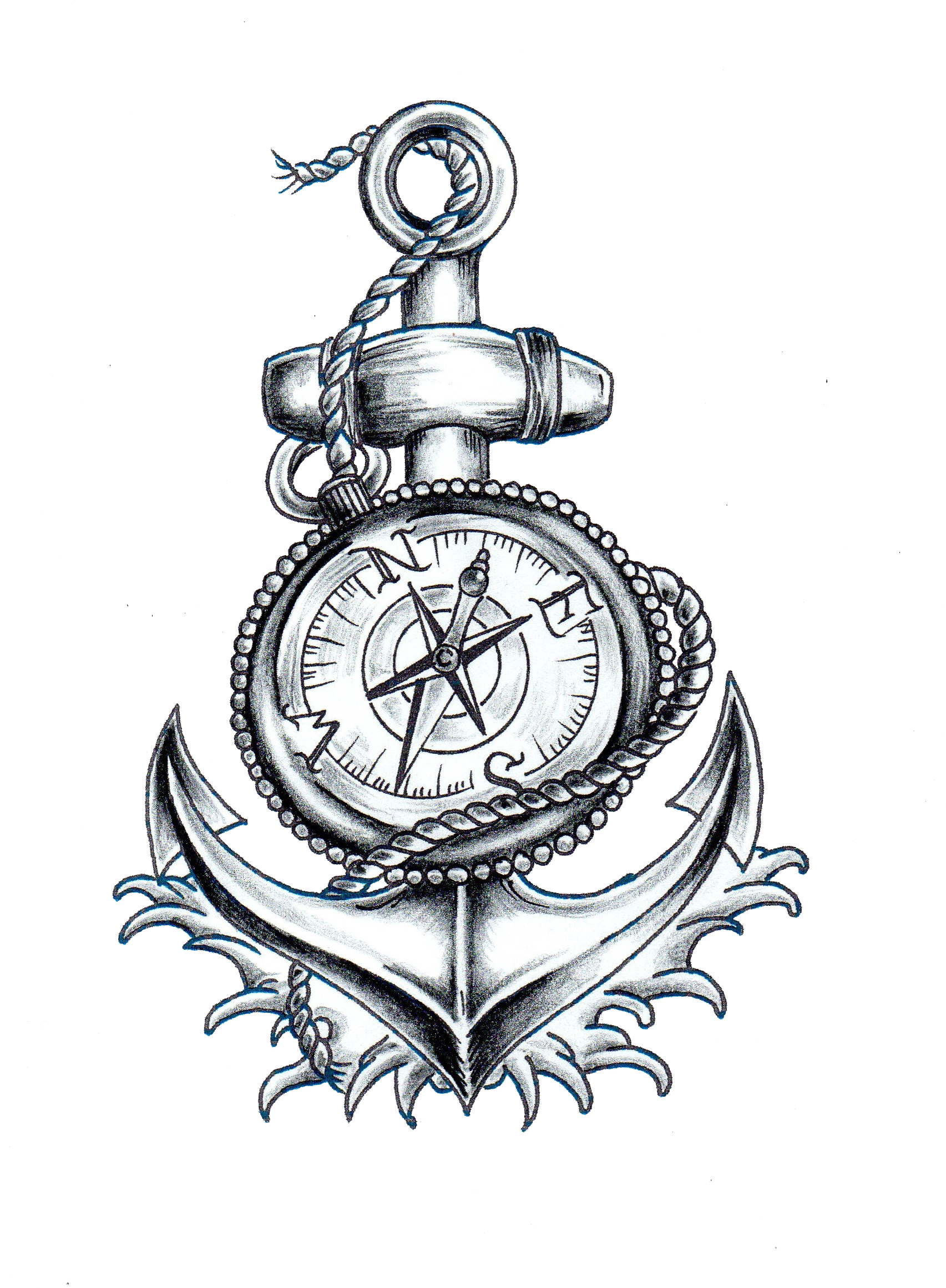 Nautical Anchor And Compass (1777x2393)