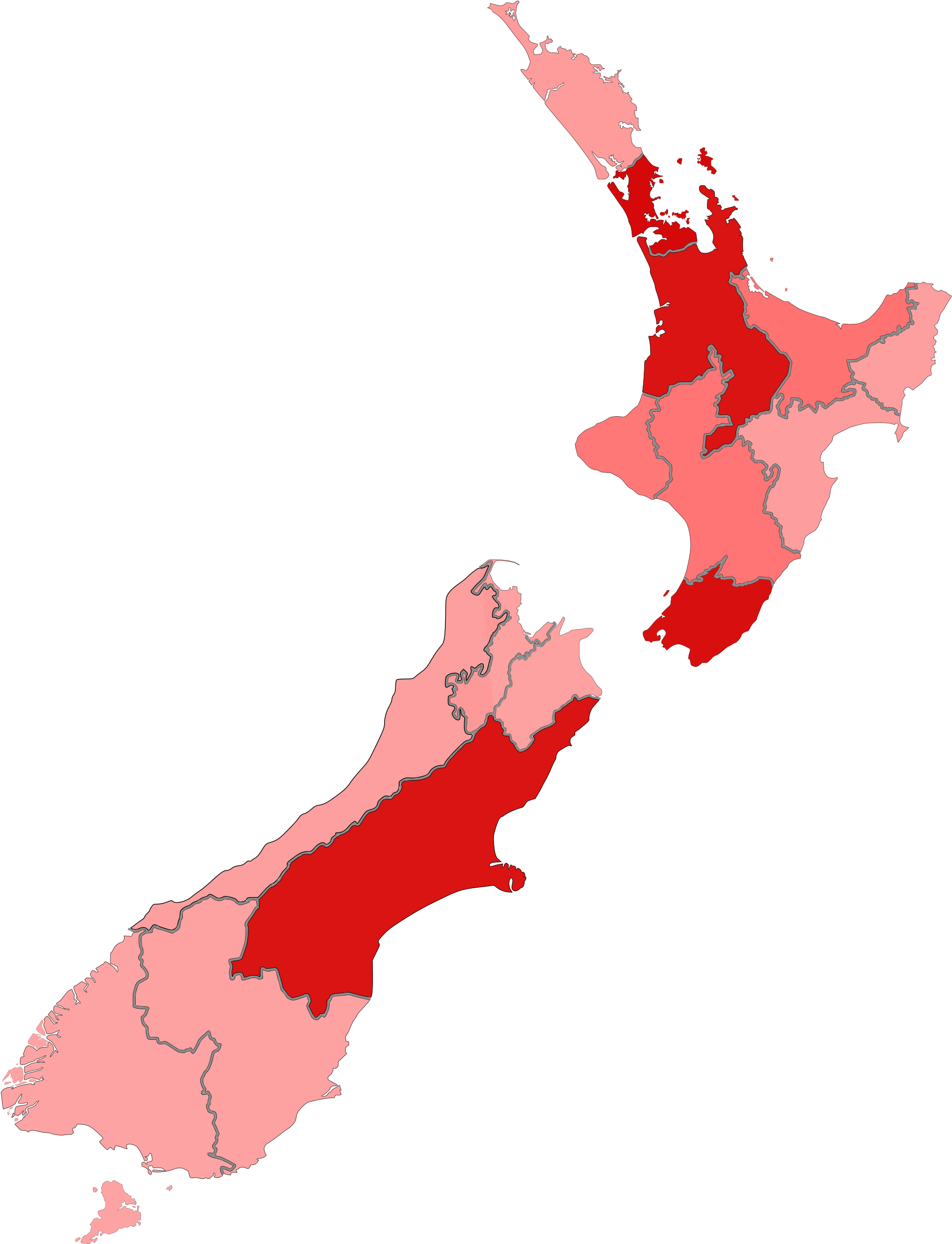 H1n1 New Zealand Map By Confirmed Cases - Passion Fruit Growing Nz (2000x2626)