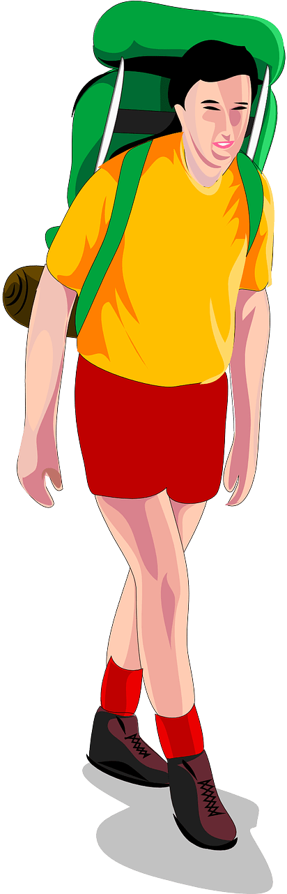 Heavy Backpack Needs To Be Revised - Trekking Clipart (640x1280)
