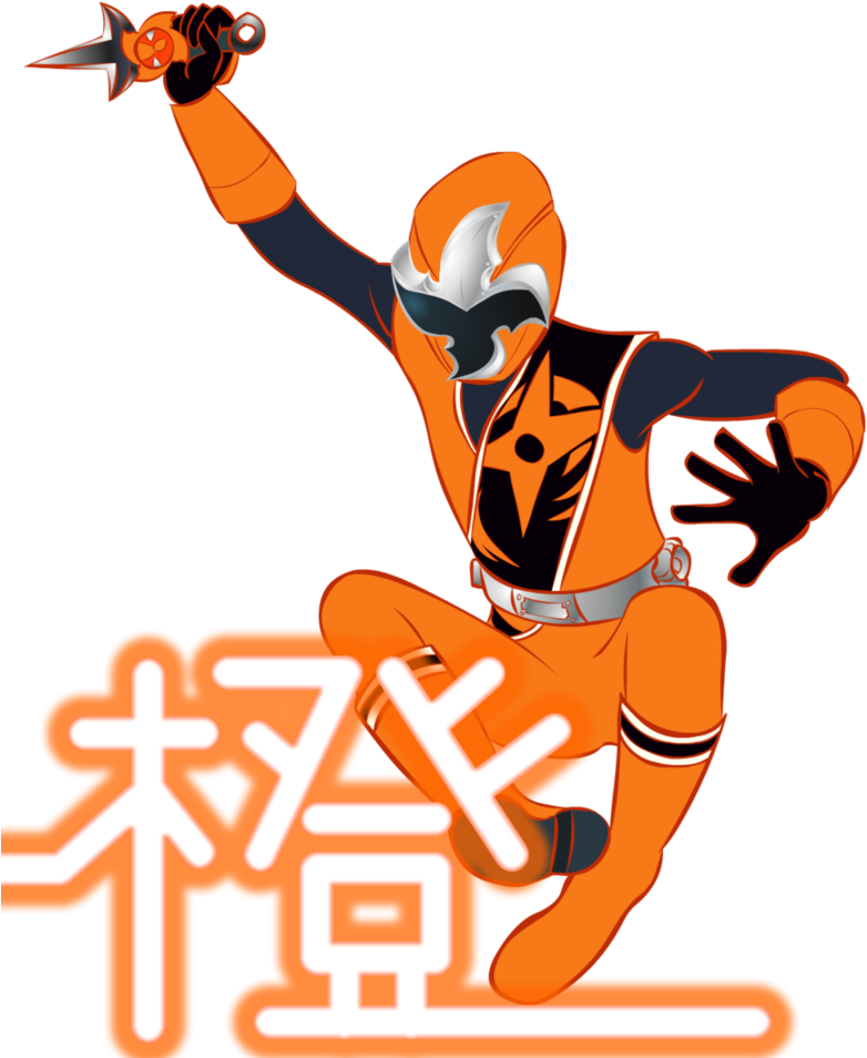 Orenji Ninger By Riderb0y On Deviantart - Shuriken Sentai Ninninger Orange (800x1000)