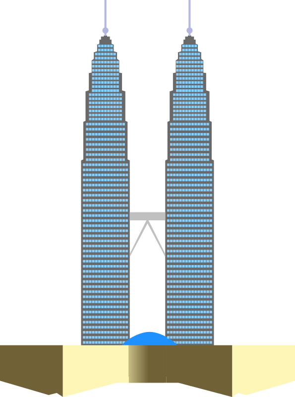 Petronas Towers World Trade Center Jumeirah Emirates - Twin Towers Malaysia Clipart (595x800)