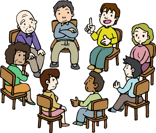 Diversity Clipart Youth - Group Of People Debating (500x425)