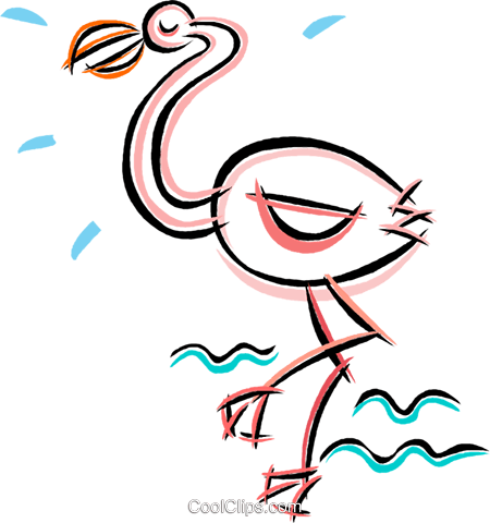 Pink Flamingo Royalty Free Vector Clip Art Illustration - Illustration (450x480)