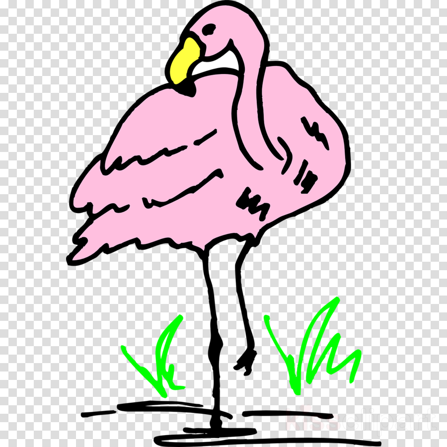 Kartun Black Flamingo Clipart Flamingo Cartoon Clip - Flamingo Keychain, Adult Unisex, Size: 2.25", Pink/lavender (900x900)