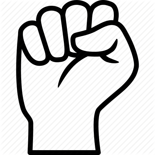 Gestures Line Art By - Fist Symbol (512x512)