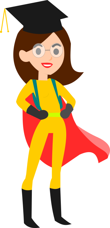 Time & Attendance Manager For Students And Staff - Female And Male Cartoon Superhero (387x803)