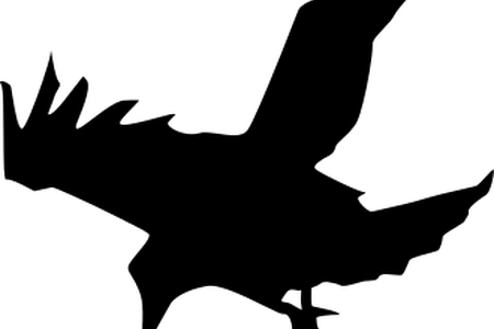 Download Wallpaper Clipart Full Jpg Black And White - Raven Silhouette Transparent (450x300)