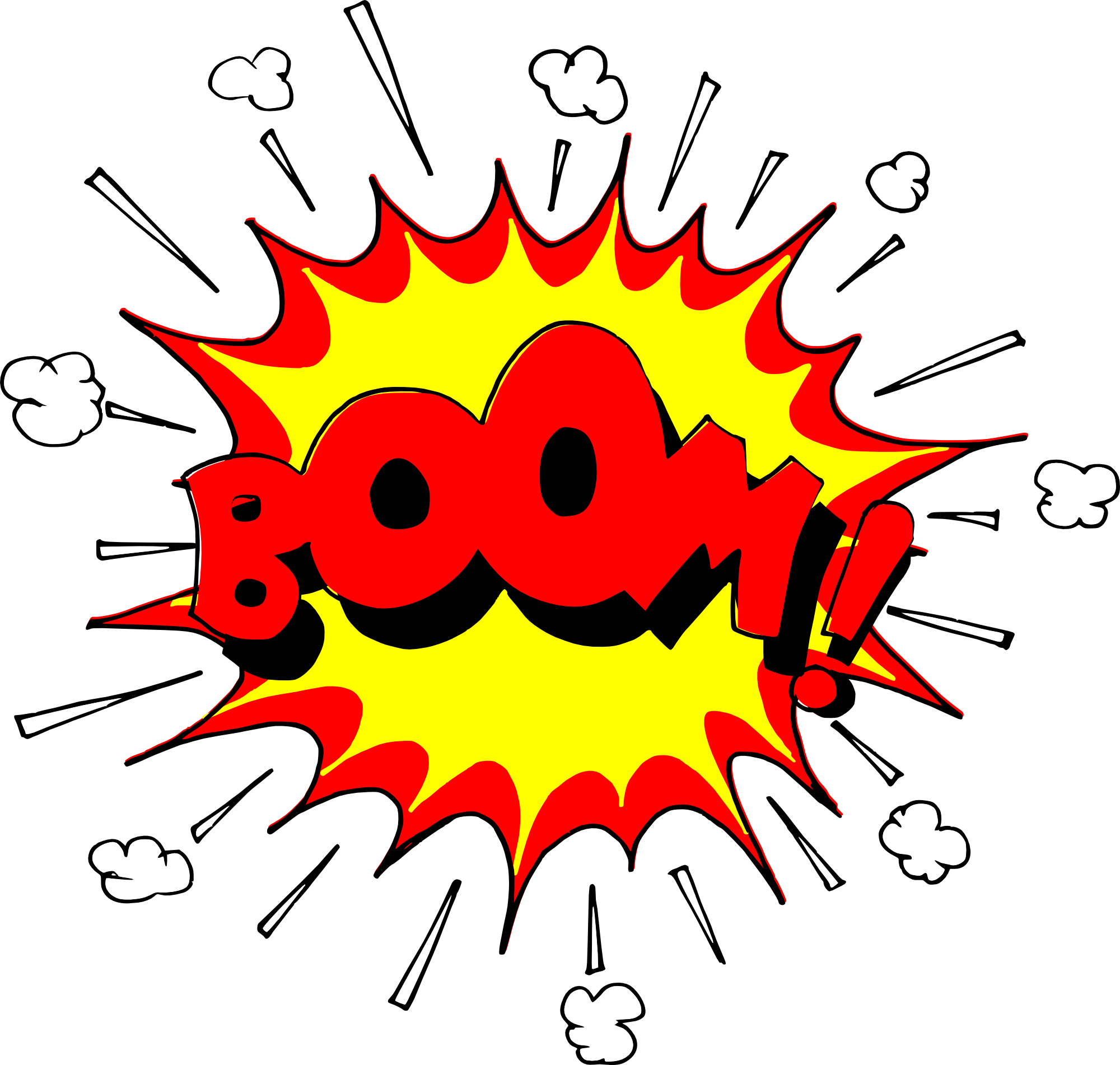 Boom Clipart Transparent - Comic Book Explosion Clipart (2000x1902)