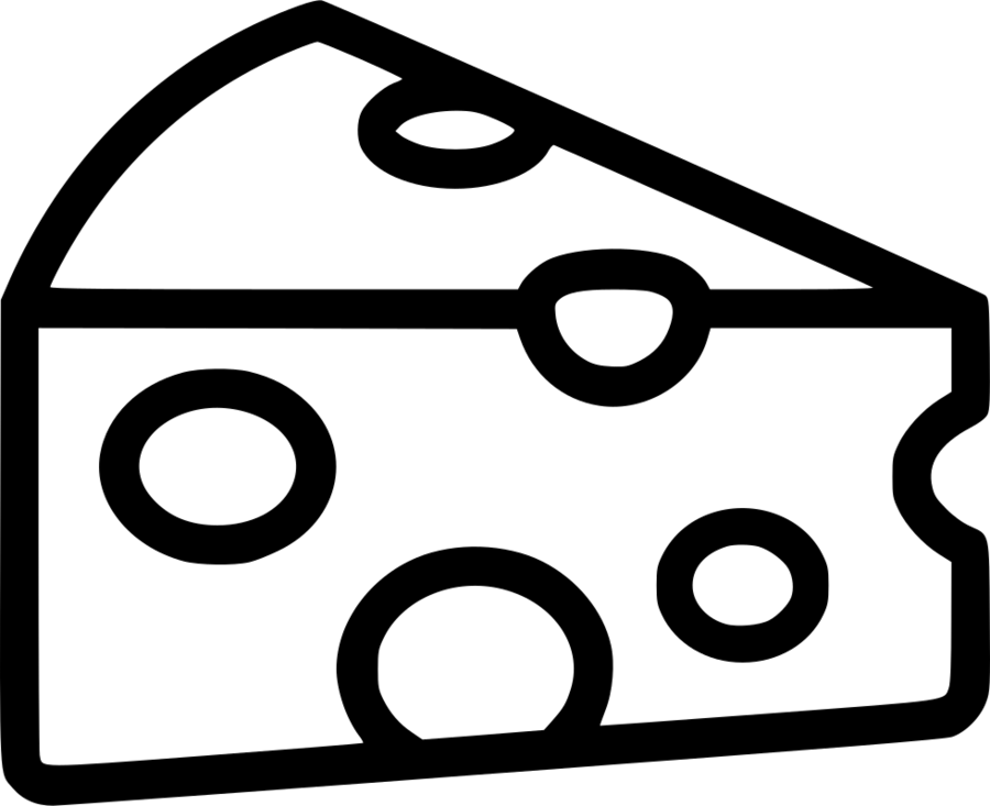 Clipart Resolution 980*798 - Cheese Black And White Transparent (900x733)