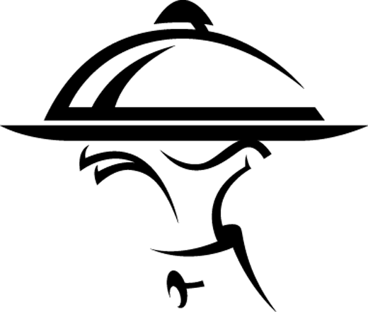 Waiter Tray Kitchen Sticker - Catering Logo Clip Art (520x442)