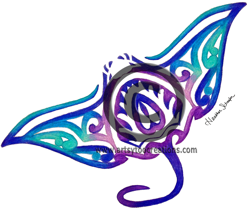Manta Ray Clipart Kawaii - Easy Manta Ray Drawing (800x674)