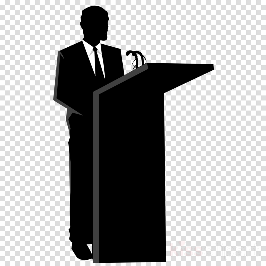 Clip Art Black And White Public Speaking Clipart Public - Person Talking At Podium (900x900)