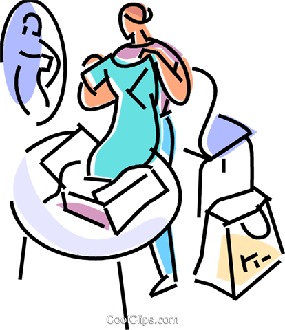 Getting Dressed Royalty Free Vector Clip Art Illustration - Clip Art (414x480)