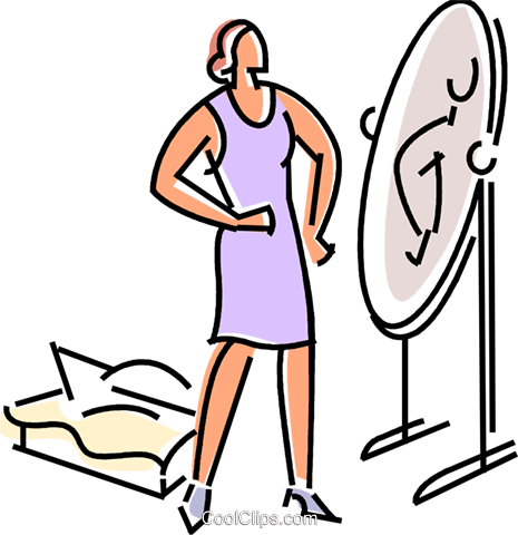 Getting Dressed Royalty Free Vector Clip Art Illustration - Somebody Getting Dressed (465x480)