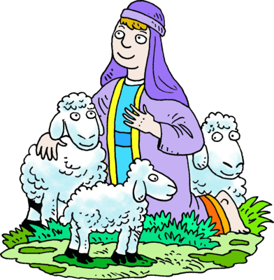 Clip Black And White Download Clipart Nativity Scene - Shepherds And Sheep Clipart (392x400)