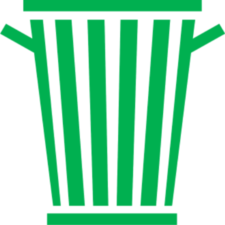 Green Trash Bin - Trash Can Clipart (450x450)