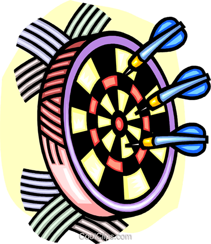 Dart Clipart Dartboard And Darts Royalty Free Vector - Clip Art (416x480)