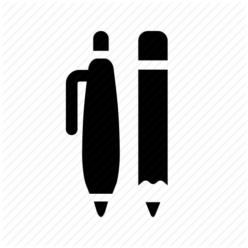 Drawing Icons Art Supply Clip Free Download - School Supplies Png Black And White (512x512)